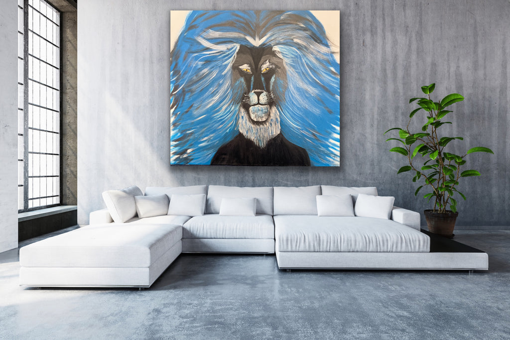 Blue Lion Painting